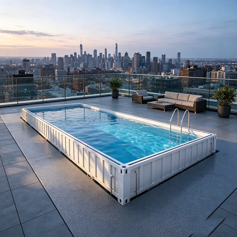 Modular Shipping Container Cold Plunge Pool Low Maintenance For Urban Tiny Garden