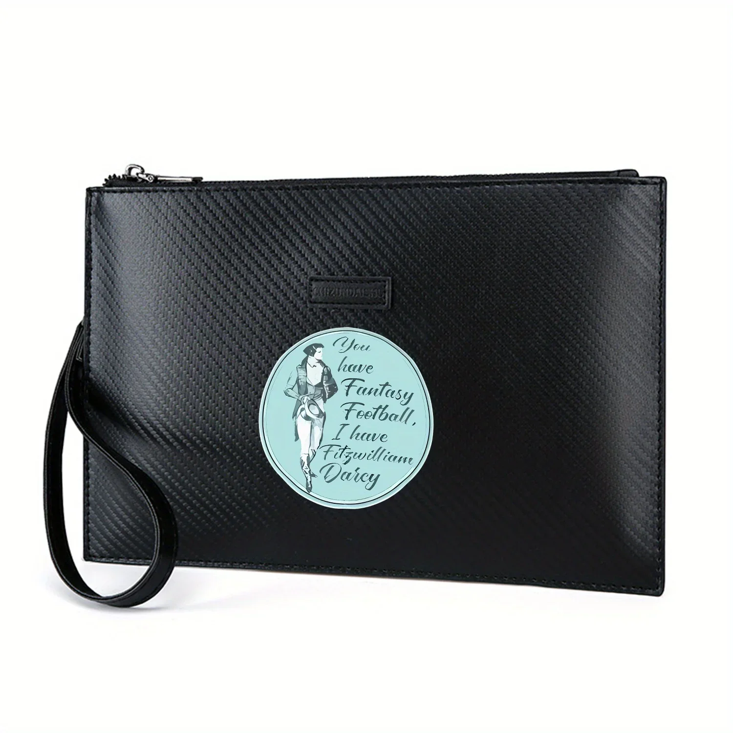 

Man pose,text,floral circle emblem Elegant Printed PU Men's Handbag Fashionable and Practical for Everyday Carry