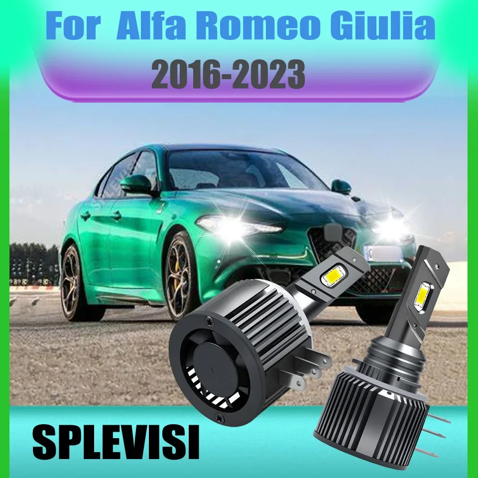 2Pcs 12v LED Headlights Turbo Auto Lamps 180W 6000K Car Light For Alfa Romeo Giulia 2016-2023 2017 2018 2019 2020 2021 2022