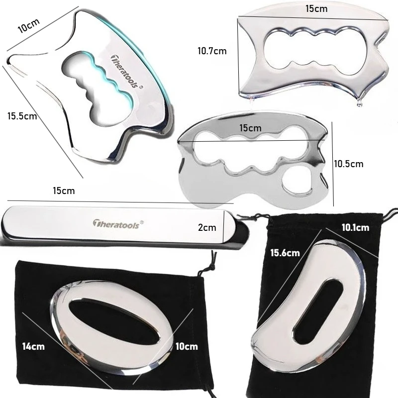 

Professional GuaSha Massage Tools Stainless Steel Gua Sha Scraping Massage Tool IASTM Tools Great Soft Tissue Mobilization Tools