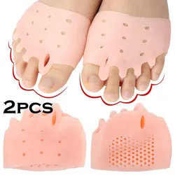 2pcs Silicone Forefoot Pads Gel Insoles Pads Toe Separator Cushion Pad Pain Relief Insoles Finger Toe Valgus Corrector Gel Pads