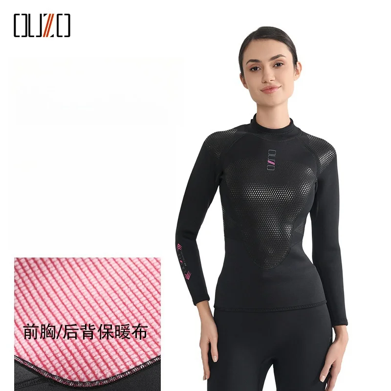 3mm Women Two-piece Neoprene Diving Set Long Pants Keep Warm Swimming Jacket Surfing Snorkeling Wetsuit Professional Diving Clot