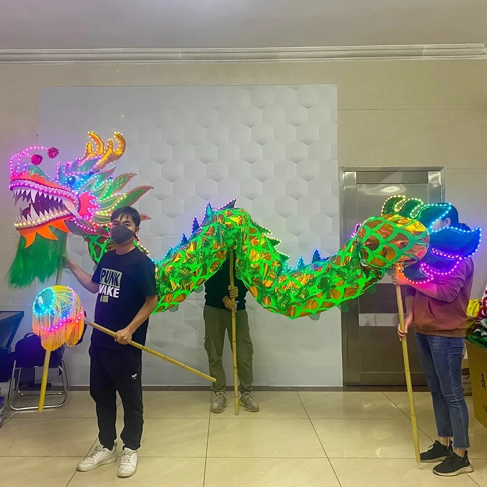 

LED Light up Dragon Jump Leap Dancing Performance Props Amusement Celebration Chinese Traditional Program New Year's Atmosphere