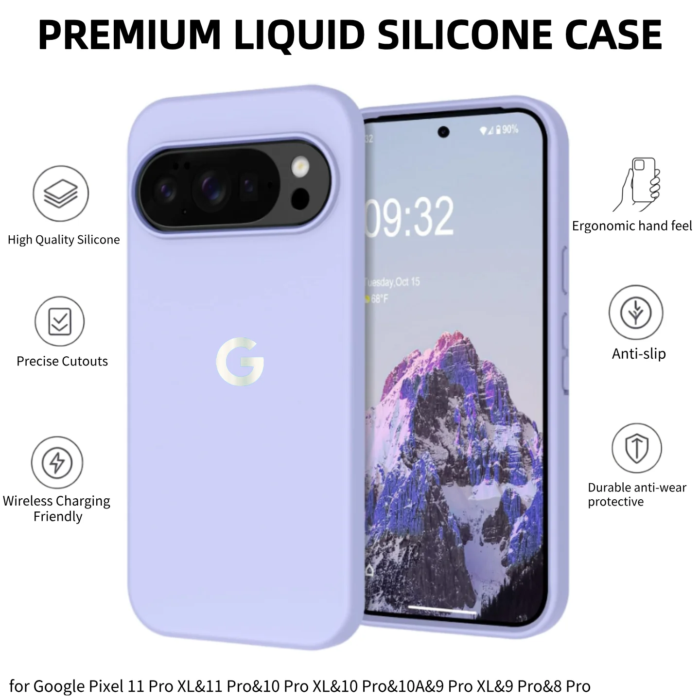 Hochwertige Hautfreundliche Flüssig-Silikon Handyhülle für Google Pixel 11 Pro 10 Pro XL 9 8 7 6 10A 9A 8A 7A Sturzsichere Schutzhülle
