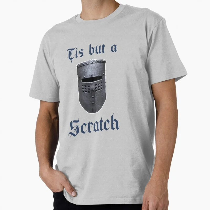 الفارس الأسود ، الكأس المقدسة 80s خمر مونتي بيثون مضحك هدية تي شيرت للرجال بلوزات كبيرة الحجم 100% القطن ملابس مطبوعة S-6XL #4