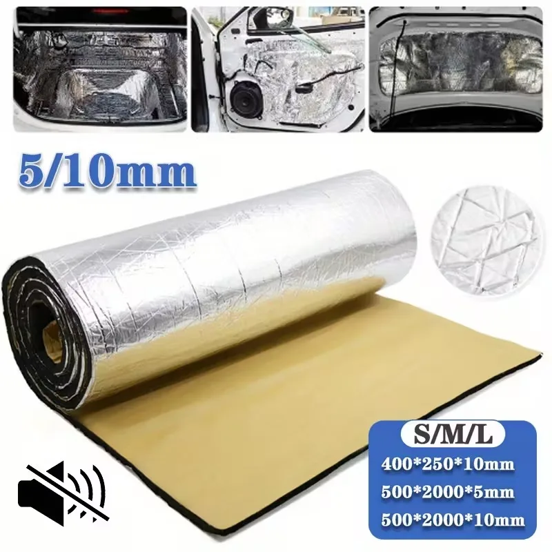 5/10mm Car Sound Proof Mat Deadener Heat Noise Insulation Deadening Mat Hood Closed Cell Foam Accessories