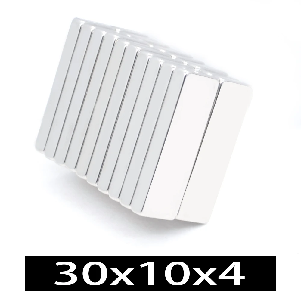 1-200PCS 30x10x4 block Powerful N35 Magnets 30mmX10mm Super Sheet Permanent Magnetic 30x10x4 mm Strong Neodymium Magnet 30*10*4