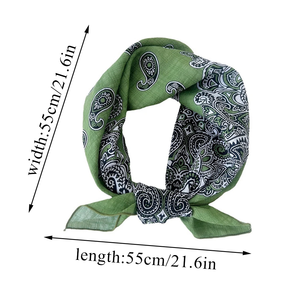 Luxury Floral Print Cotton Linen Square Scarf Women Soft Hair Scarf Square Handkerchief Ladies Neck Scarves Cute Head Scarfs