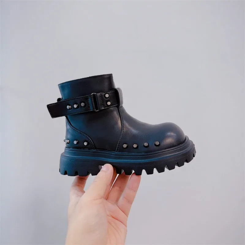 الشتاء أحذية الأطفال جلد طبيعي موضة عادية برشام الثلوج تشيلسي حذاء من الجلد بنين بنات جلد البقر في الهواء الطلق أحذية أطفال طفل