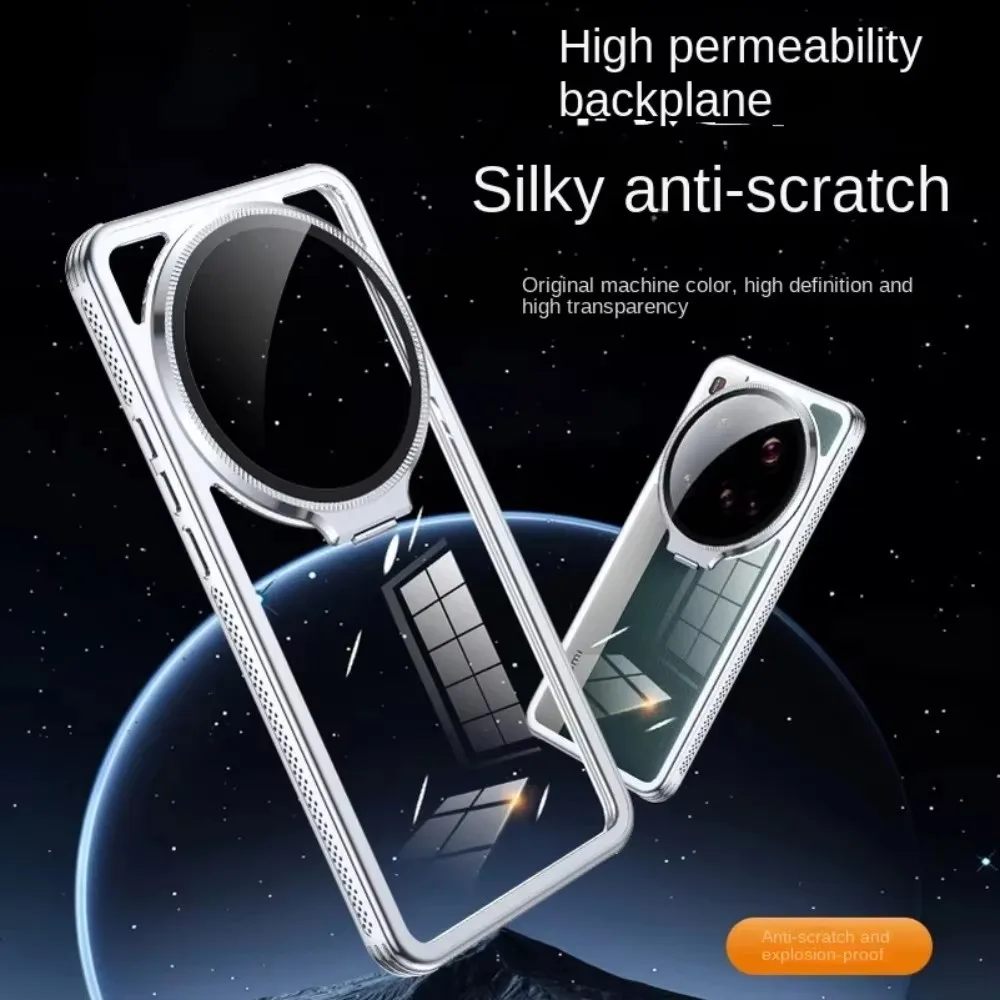 

New Electroplated Frame Transparent Case For Xiaomi 15 14 Ultra Pro For Xiaomi 15 Pro Alloy Lens Holder Shockproof Protect Cover