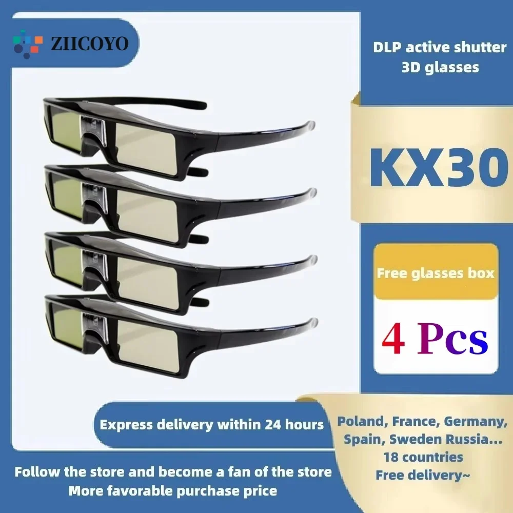 Z4X/H1/Z5 Optoma Sharp LG Acer H5360 JMGO Benji W1070 Projector 3D Glasses, DLP Active Shutter 3D Glasses