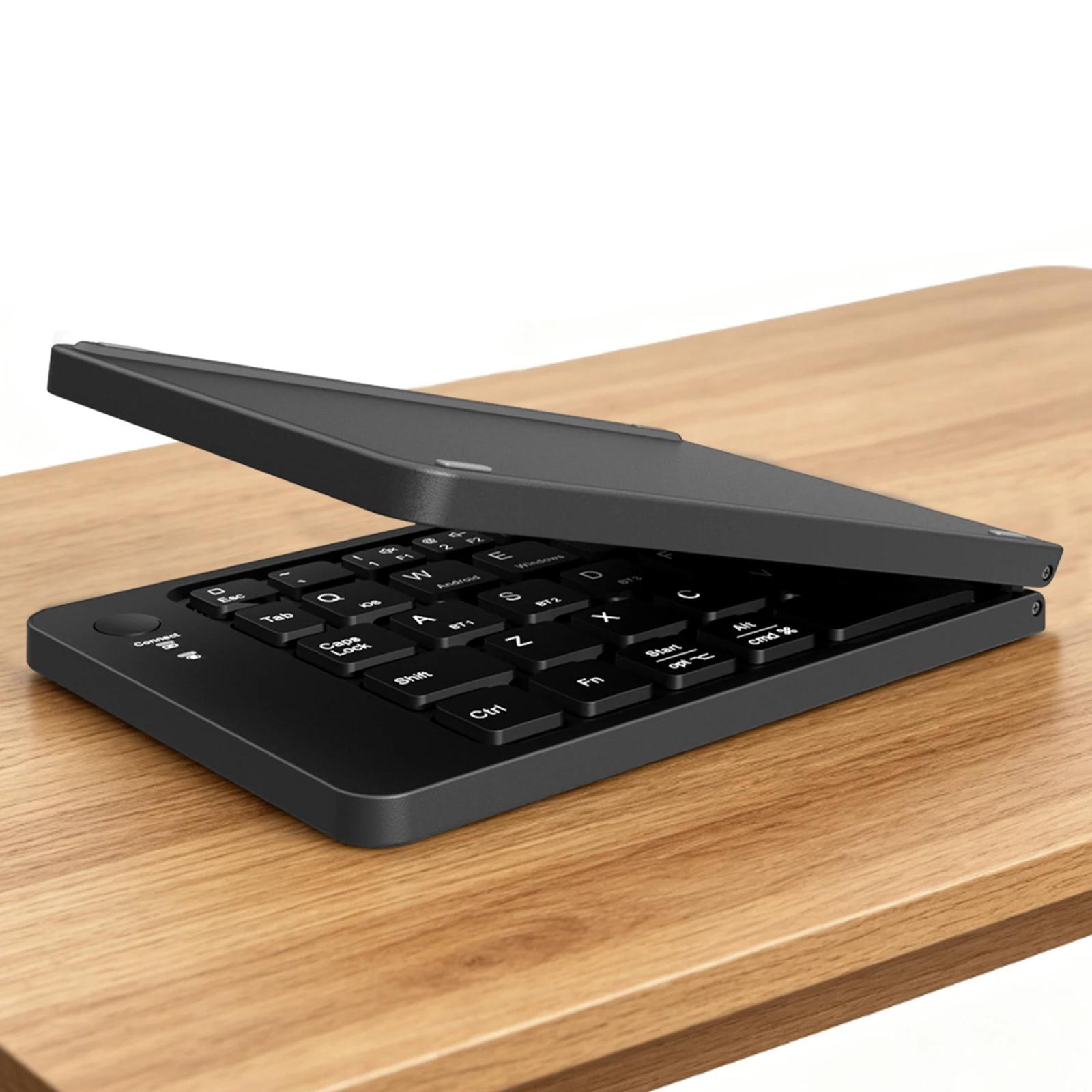 Mini Foldable BT Keyboard with Stand Portable BT Key Pad Type-C Charging Travel Wireless Keyboards for Android iPhone iPad Mac