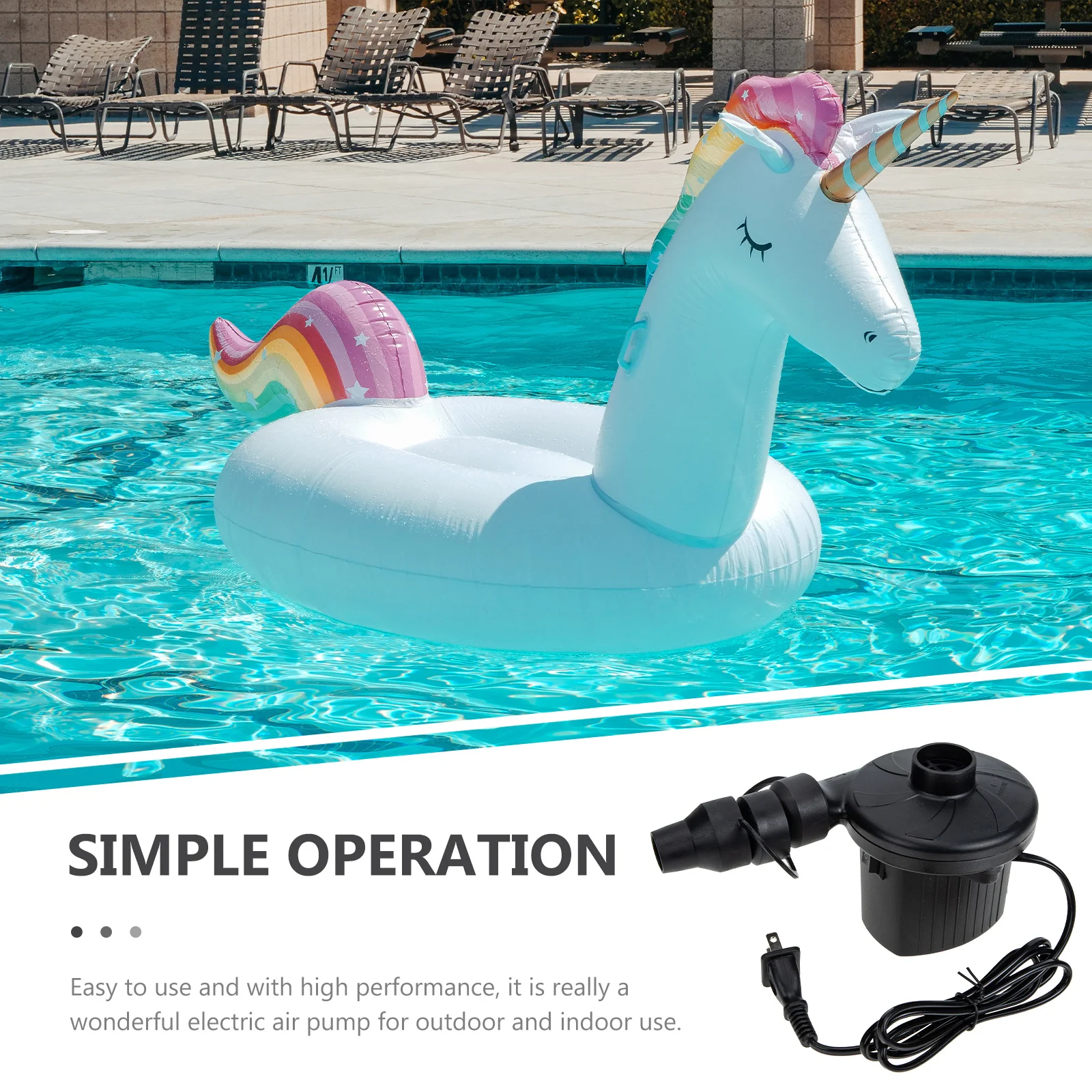 Elektryczna pompka powietrza, lekka, przenośna, szybkie pompowanie do materacy, sportów wodnych, basenu, pontonów, kompresor powietrza dwufunkcyjny.