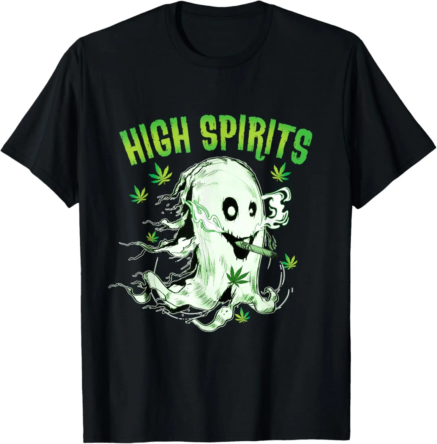 Ghost Smoking Weed Pot 420 Funny Cannabis Halloween T-Shirt