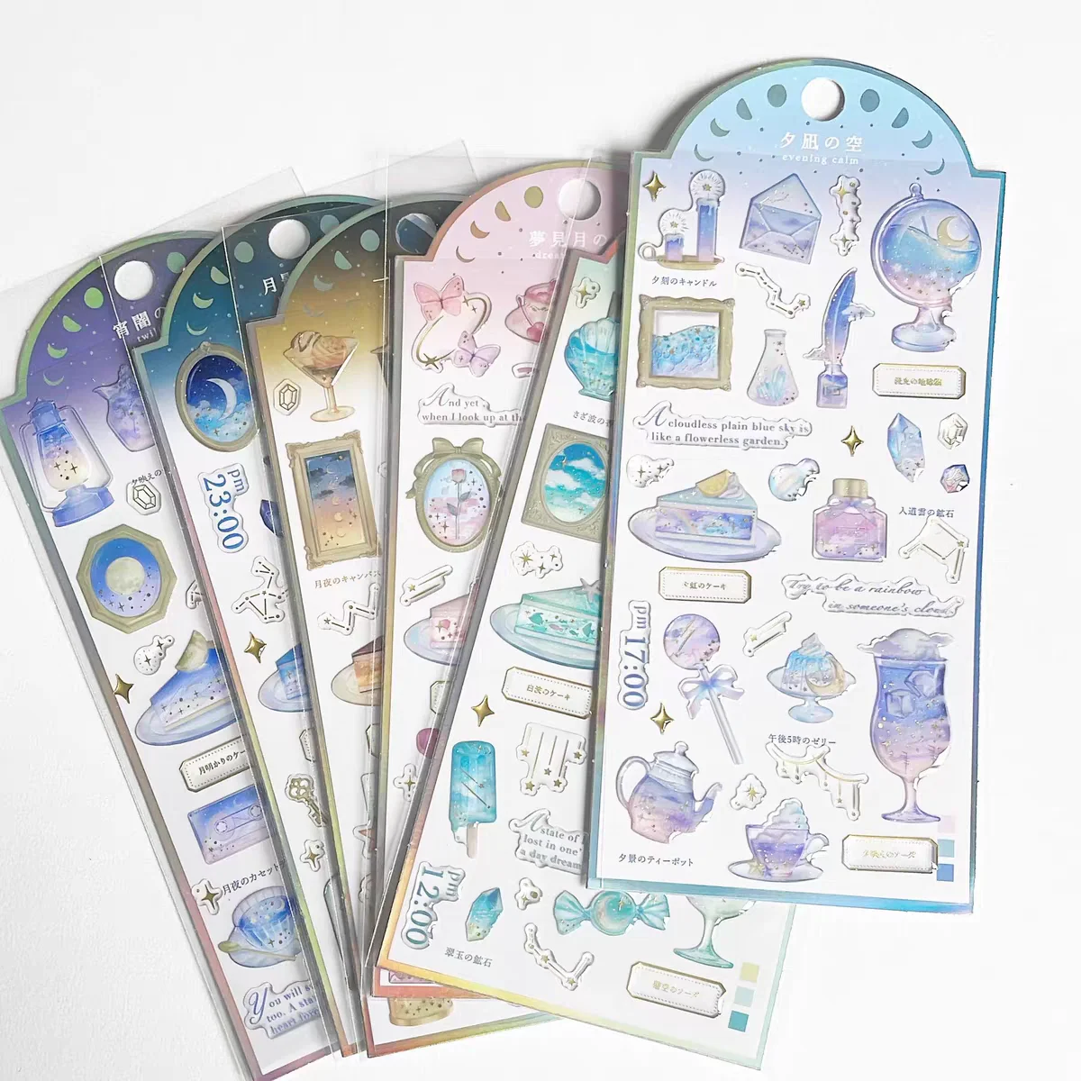 3-個-6-個素晴らしい星空時間金メッキステッカースクラップブッキング-diy-ジャーナル文具ステッカーデコ学用品ギフト