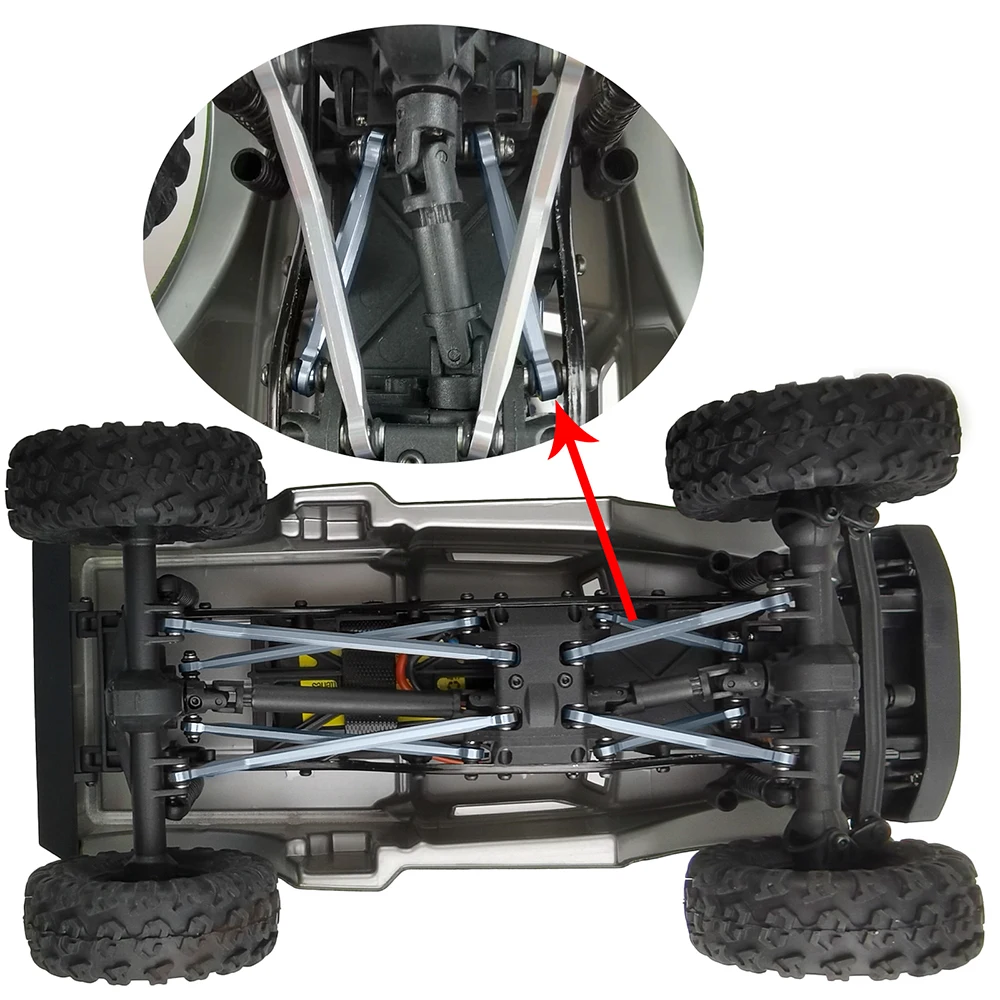 Mibidao conjunto de ligação de alumínio kit haste ligação para axial scx24 90081 deadbolt axi00004 1/24 rc rastreador carro atualização peças acessórios