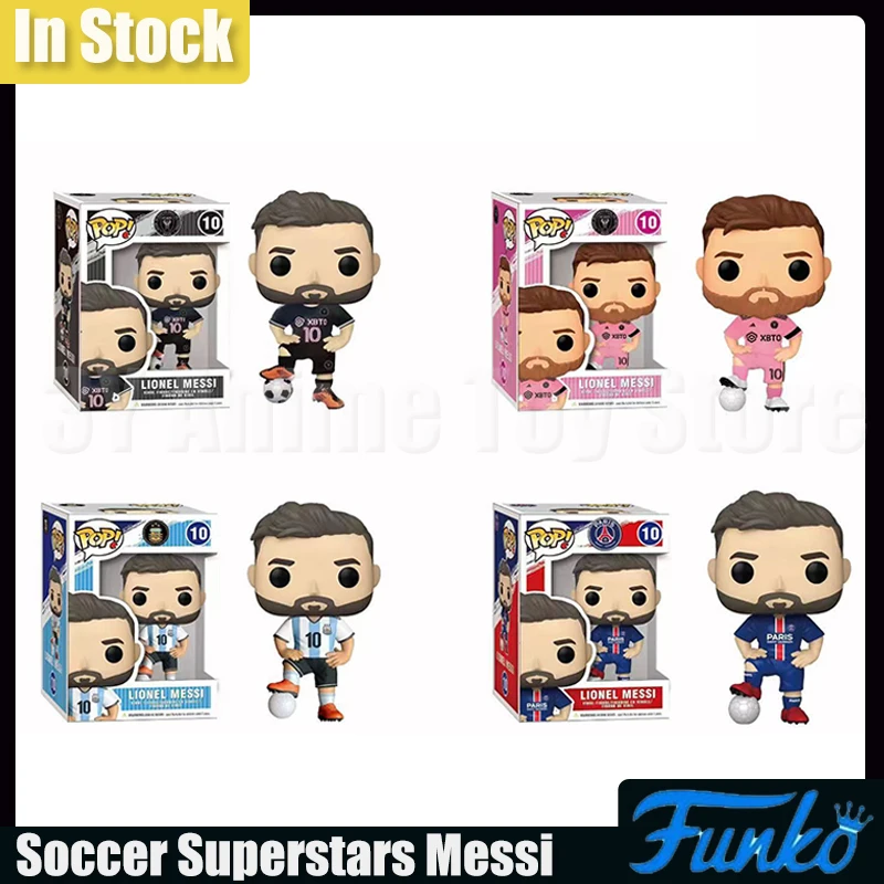 Funko Pop Figure Messi Anime Figure Soccer Superstars Messi Funko 10 Messi Model Doll Ornament Desk Christmas Toy Birthday Gift