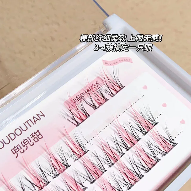 Blue Pink Brown Eyelash Clusters Manga Lashes Colorful False Eyelashes Natural Long Individual Lashes Extension Makeup Wispy