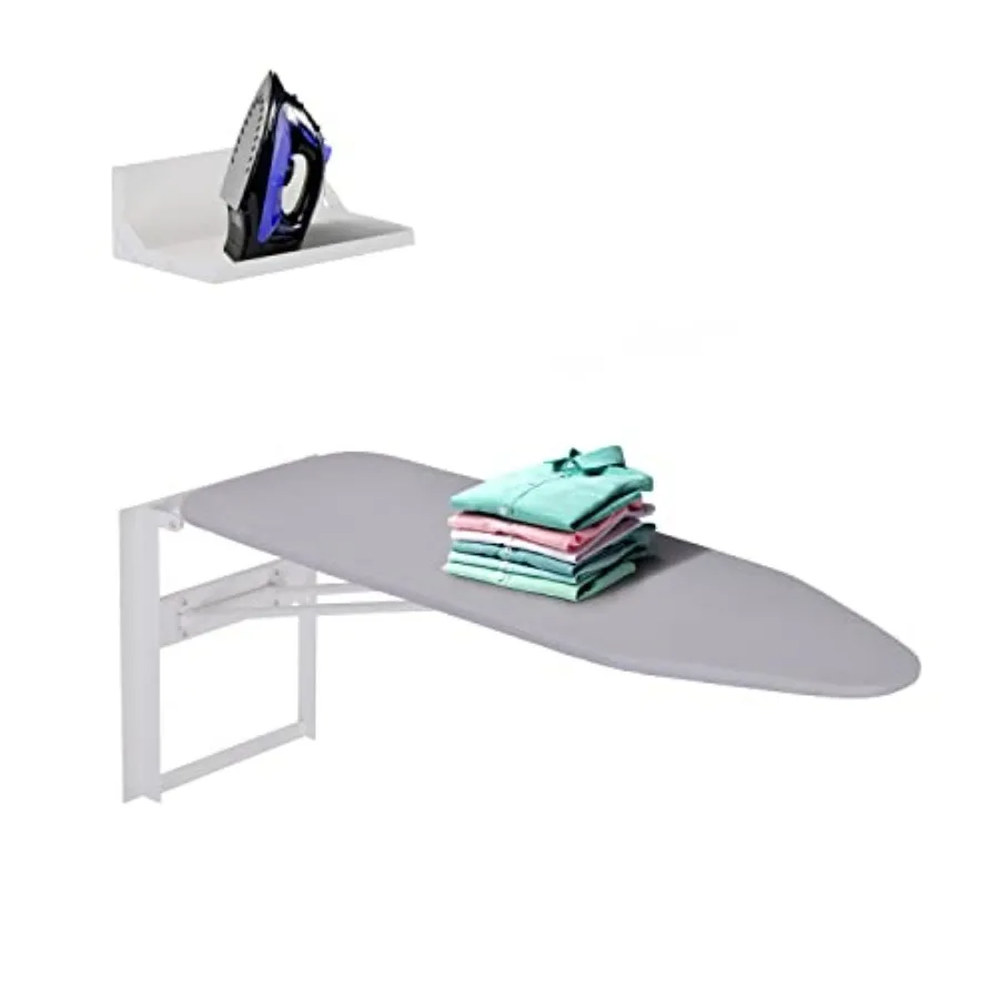 

Wall-Mounted Ironing Board With Storage Shelf, Foldable 36.2” x 12.2”, Fold Down Ironing Station for Home, Apartment &, Easy-Rel