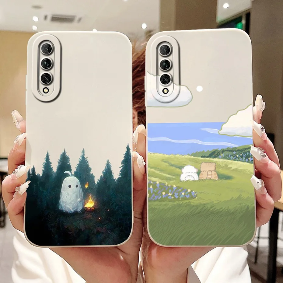 Lens Protective Case For Huawei Y9s STK-L21 STK-L22 STK-LX3 Cute Cartoon Soft Silicone Back Cover For Huawei Y9S Phone Cases