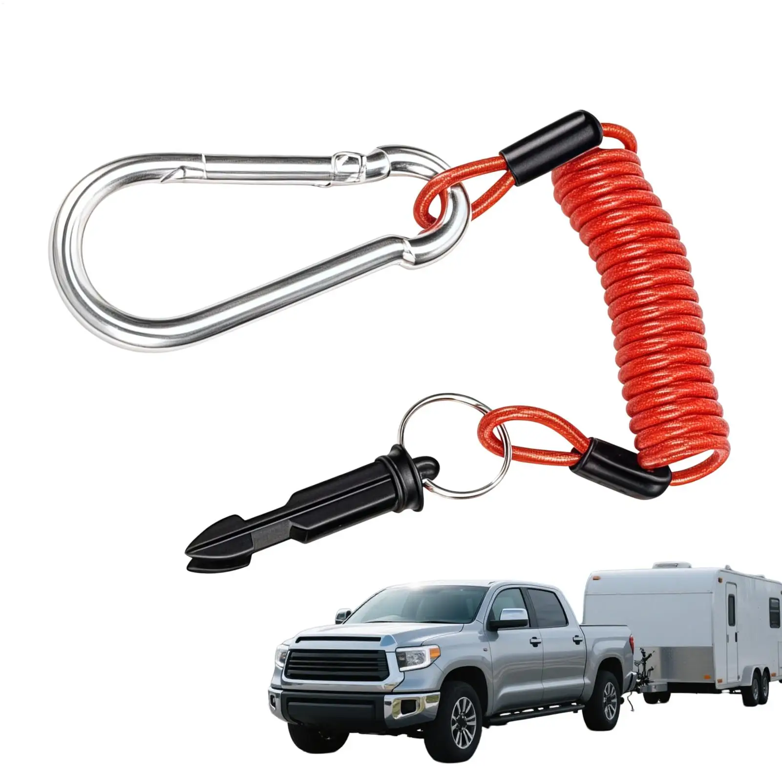 4FT 6FT Trailer Breakaway Cable Stainless Steel Flexible High Strength Safety for RVs Camper Outdoor Camping Towboat Tugboat