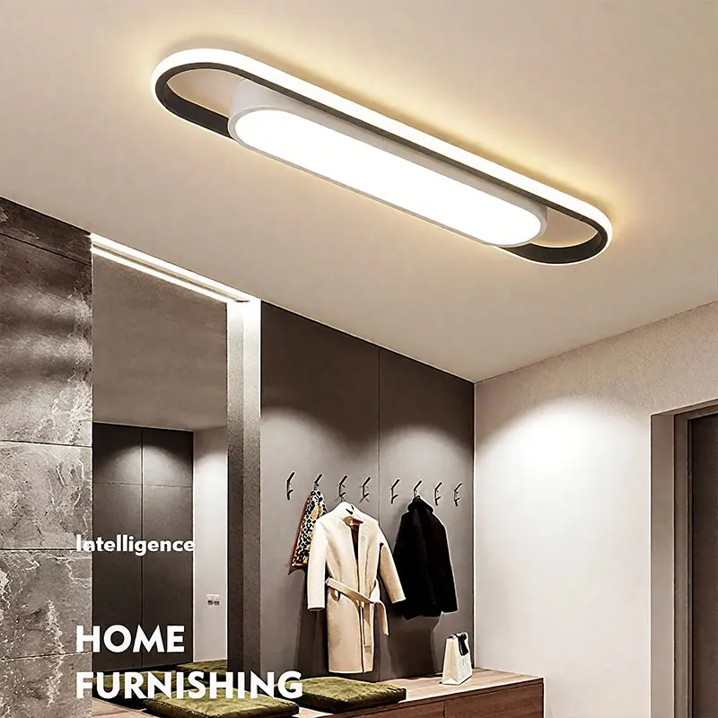 LED Modern Ceiling Light 220V Oval Strip Light Home Decor Corridor Light for Stairwells Balcony Living Room Lighting Fixture