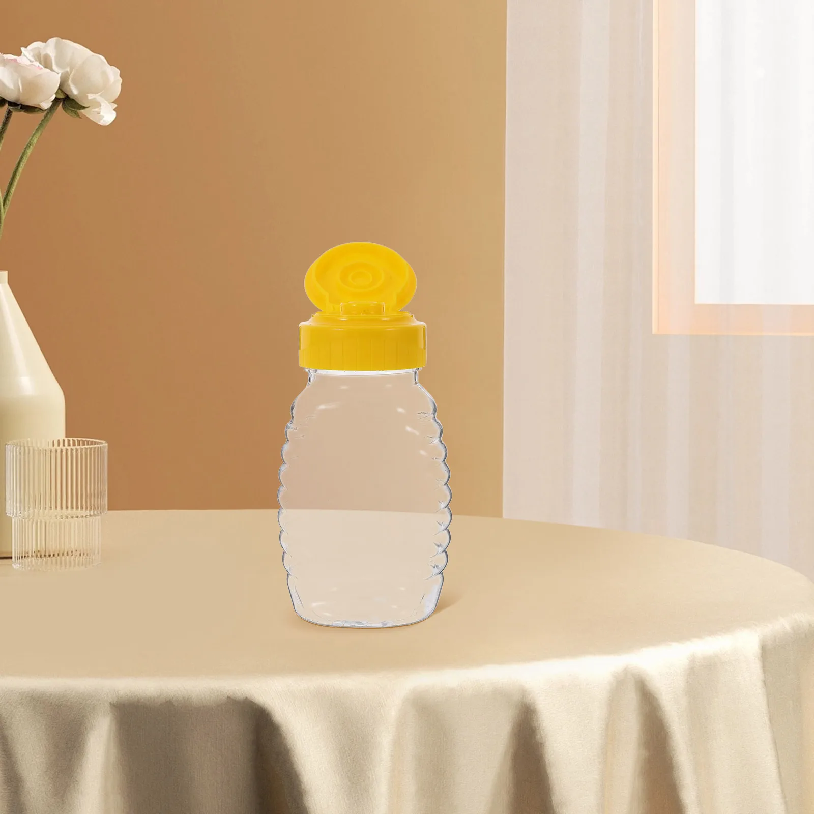 

2pcs 108Ml Honey Bottle Squeeze Dispenser Clear Plastic Refillable Condiment Container For Kitchen Coffee Syrup Sauce Travel Oil