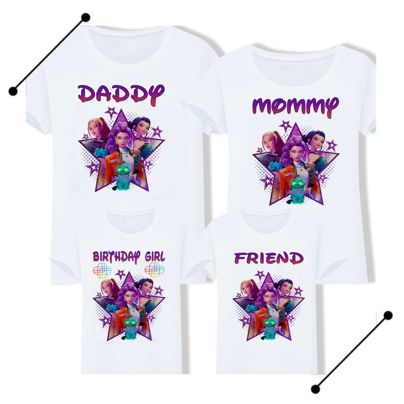 

Movie 'KPop Devil Hunter' Themed Family T-shirt Suitable for Casual Style Adult Printed Tops for Boys and Girls