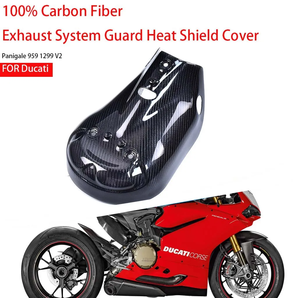 Motorcycle Accessories For Ducati Panigale 959 1299 V2 100% Carbon Fiber Parts Exhaust System Guard Heat Shield Cover Protector