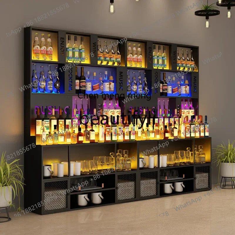 cn8350 ss Wine Rack Floor-standing Storage Rack Bar Sideboard Cabinet Wall-mounted Commercial Display Cabinet