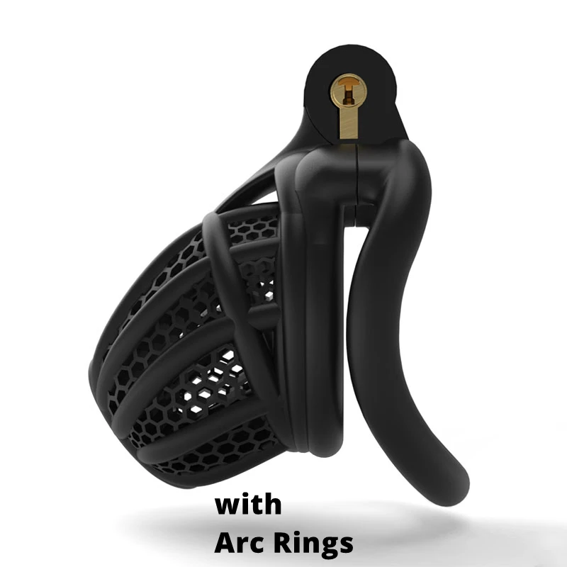 2023 NEW 3D Print Bee-hive Design Breathable Cock Cage 2 Types of Penis Rings Male Chastity Device Adult Products Sex Toys F001