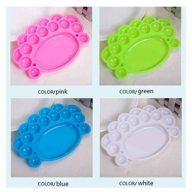 Fußabdruck Form Kunststoff Palette Kunst Malerei Lagerung Farbe Tablett Box für Kunst Malerei liefern Werkzeuge