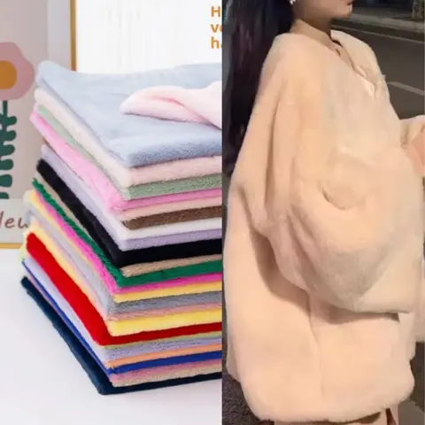 5mm Short Plush Imitate Otter Rabbit Fur Fabric for Soft Doll Hair Clothing Scarf Background Cloth Diy Sewing Material