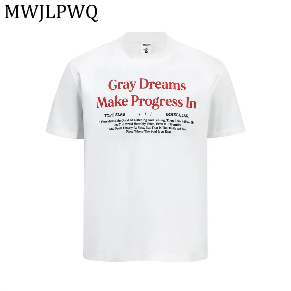 

MWJLPWQ Letter Print Short-Sleeve T-Shirt For Boys Summer Round-Neck Tee Loose Casual Fit American Street Style Tops New 16447