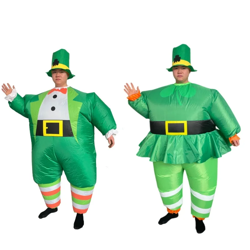 

Надувной костюм-платье с ирландским четырехлистным клевером для праздничных вечеринок, забавный набор для переодевания
