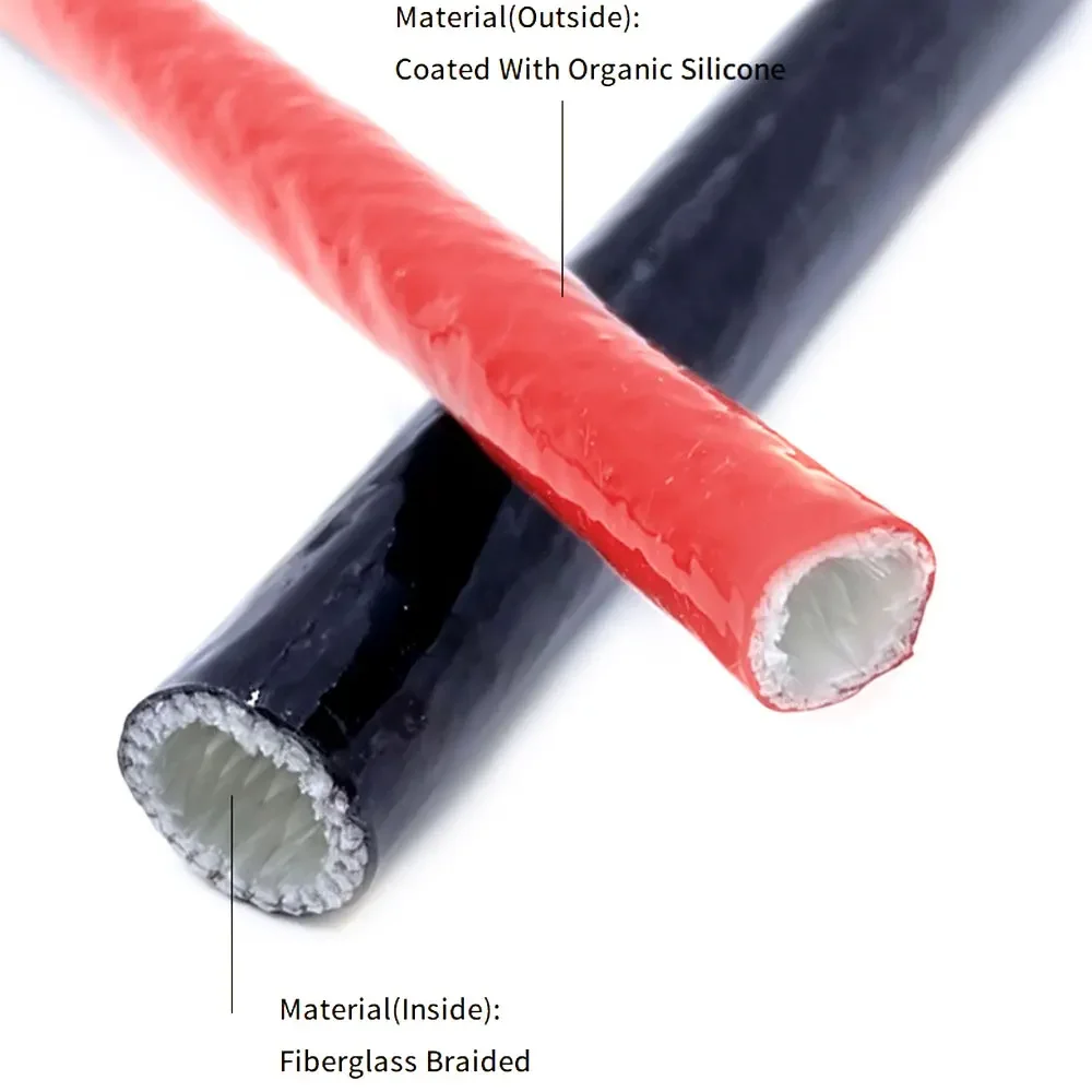 Fiberglass Tube High Temperature Resistant Silicone Resin Coated Glass Fiber Braided Fireproof Sleeve Fire Retardant Casing Pipe