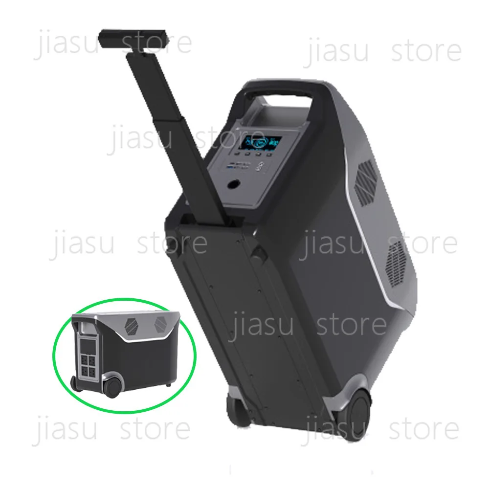 

Wheeled Trolley 3500W High Power Outdoor Energy Storage Station Solar Rechargeable Mobile Emergency Power Generator
