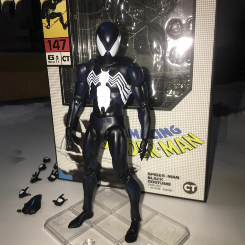 ใหม่ Original Ct โรงงาน Mafex147 Symbiont Spider-Man การ์ตูนรุ่น Venom ชุด Peter Parker สามารถทําของเล่นของขวัญ