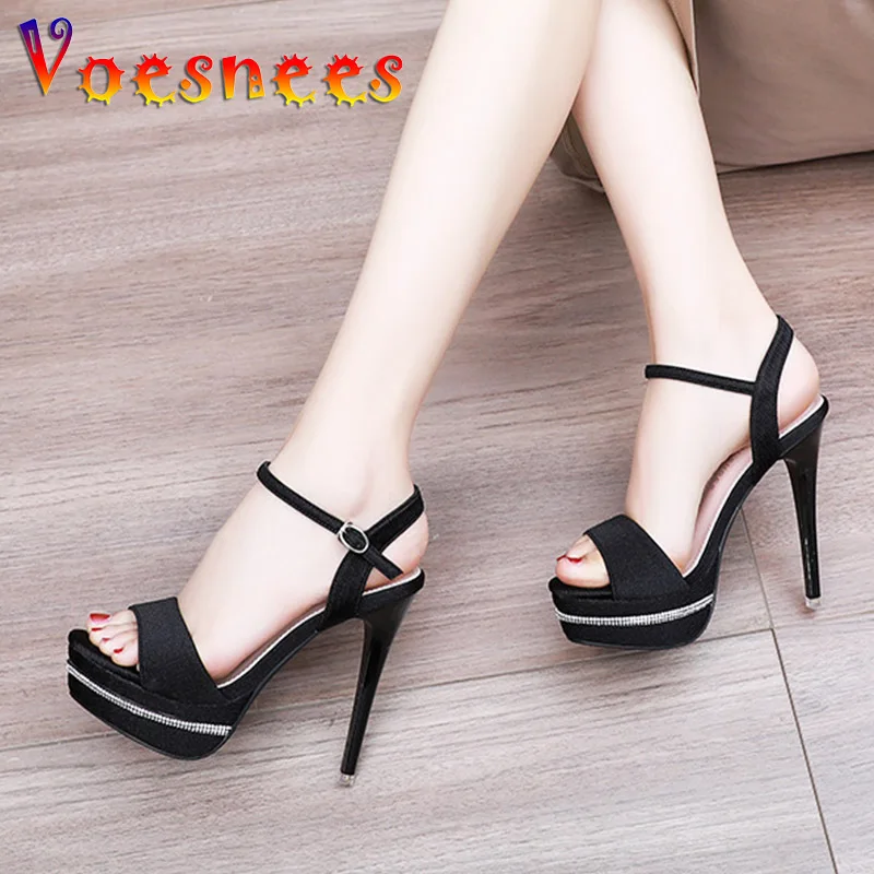 

Босоножки женские на платформе и высоком каблуке 12 см, Элегантные классические туфли-лодочки, модная обувь для сцены, лето 2023