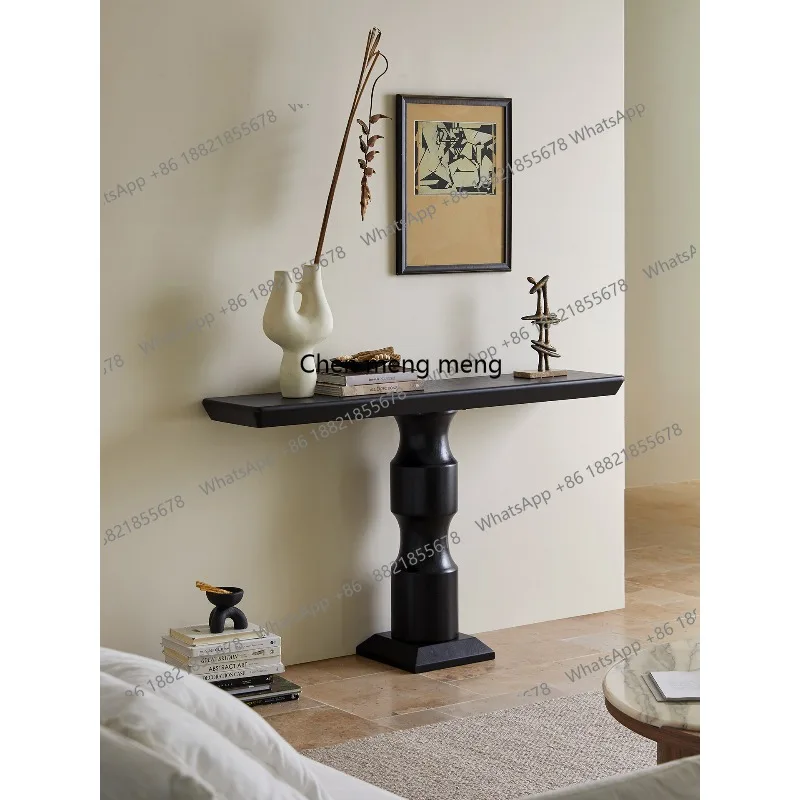 

Solid wood entrance door, entrance table, living room, long table, storage , minimalist narrow table, end view display