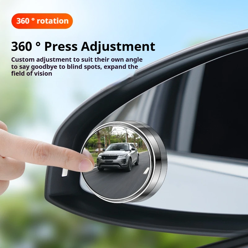 2PC Suction Cup Car Convex Blind Spot Mirror HD 360 Degree Wide Angle Adjustable Rearview Extra Auxiliary Round Mirror Accessori