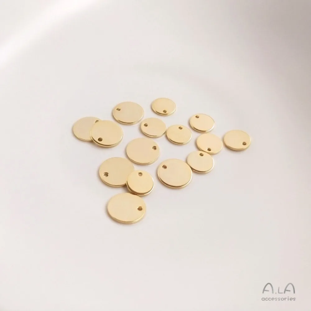 

2 шт., медные подвески, 14-каратное золото, цвет настоящего золота, вафельные аксессуары, серьги ручной работы, серьги с отверстием на краю, серьги с одним отверстием, материал подвески