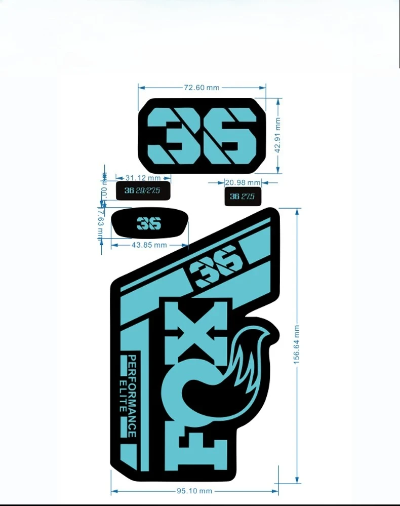 2021 Style Front Fork Vinyl Stickers Compatible With Fox 36 Mountain Bike Bicycle Fork Color Change Waterproof Decor Decal