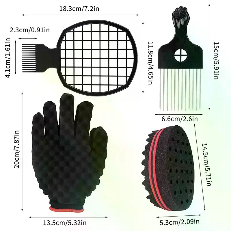 Barber Shop Men Hair Braider Twist Sponge Gloves African Hair Styling Fork Comb Hair Curls Foam For Salon Hairdressing Tools