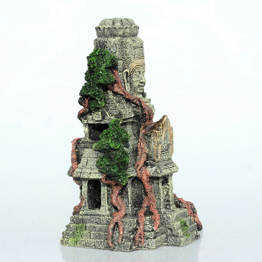 

1pc Buddha Statue Resin Aquarium Aquarium Temple Decor Decor Fish Tank Temple Landscape Underwater Decoration For Aquatic Pets