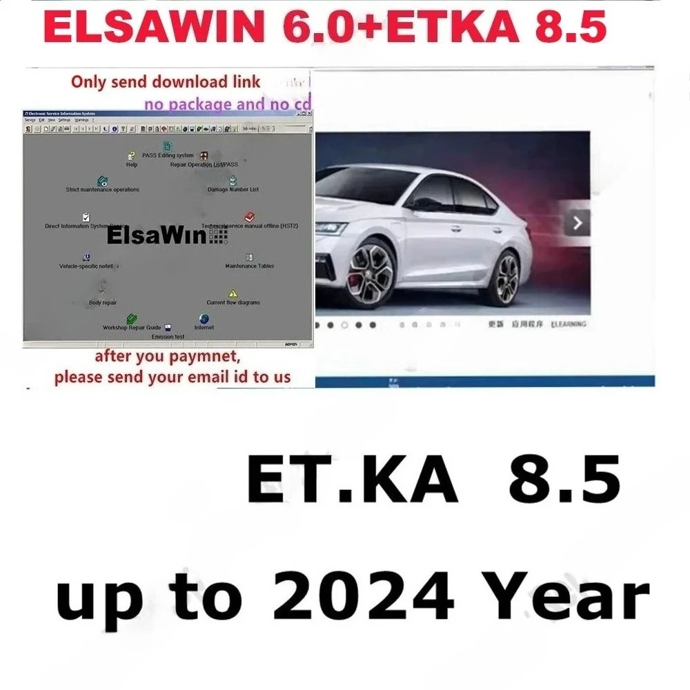 Latest Car Repair Software Elsawin 6.0 & Etka 8.5 vehicle electronic parts catalog, Maintenance suitable for US European models