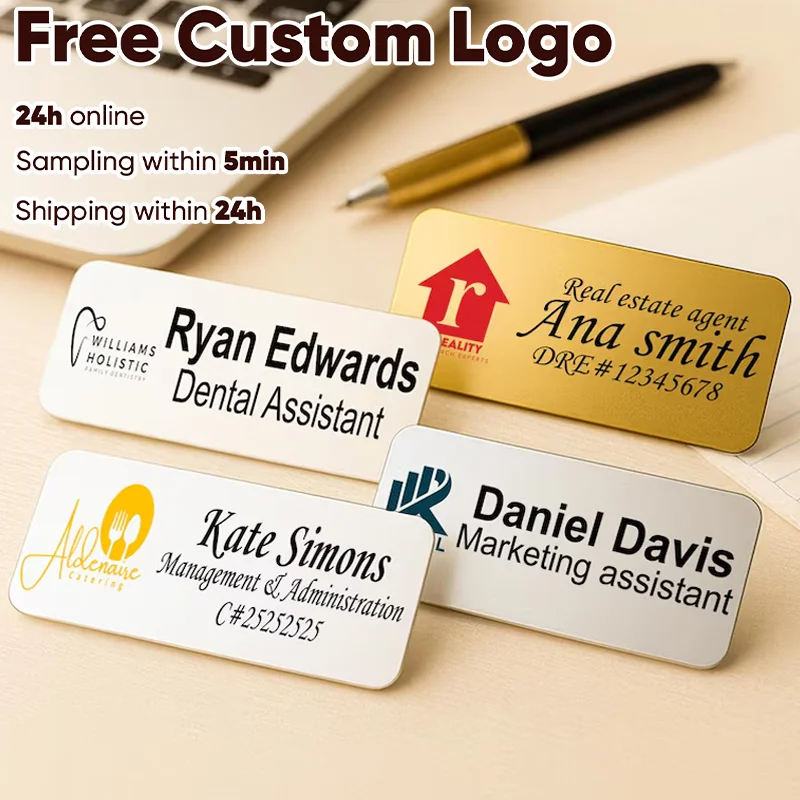 75*25 مللي متر تخصيص بروش دبوس تخصيص نقش النص الخاص بك شعار الأعمال معرف لوحة الصلب صندوق بريد معدني صندوق البريد شارات اسم العلامة