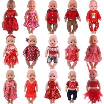 Bella serie rossa accessori per bambole vestiti costumi da bagno Mini abito con fiocco per 43Cm Rebirth Doll 18 pollici Baby Doll regali giocattolo fai da te