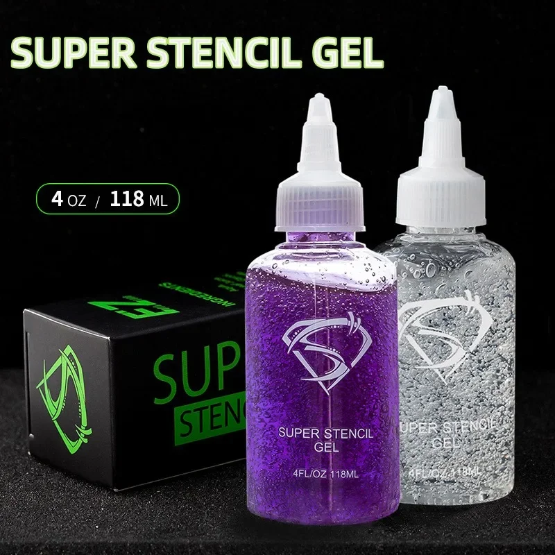 SUPER STENCILGEL Tattoo Equipment Transfer Paper Transfer Gel EZ Transfer Gel Oil 4OZ Purple Transparent 118ml/bottle