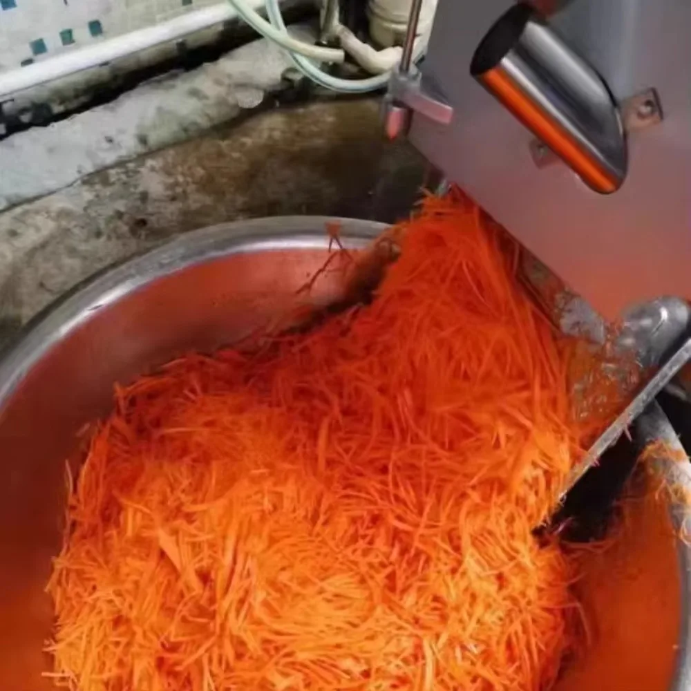 High-quality commercial vegetable and fruit slicer with motor for potato and cassava chips.
